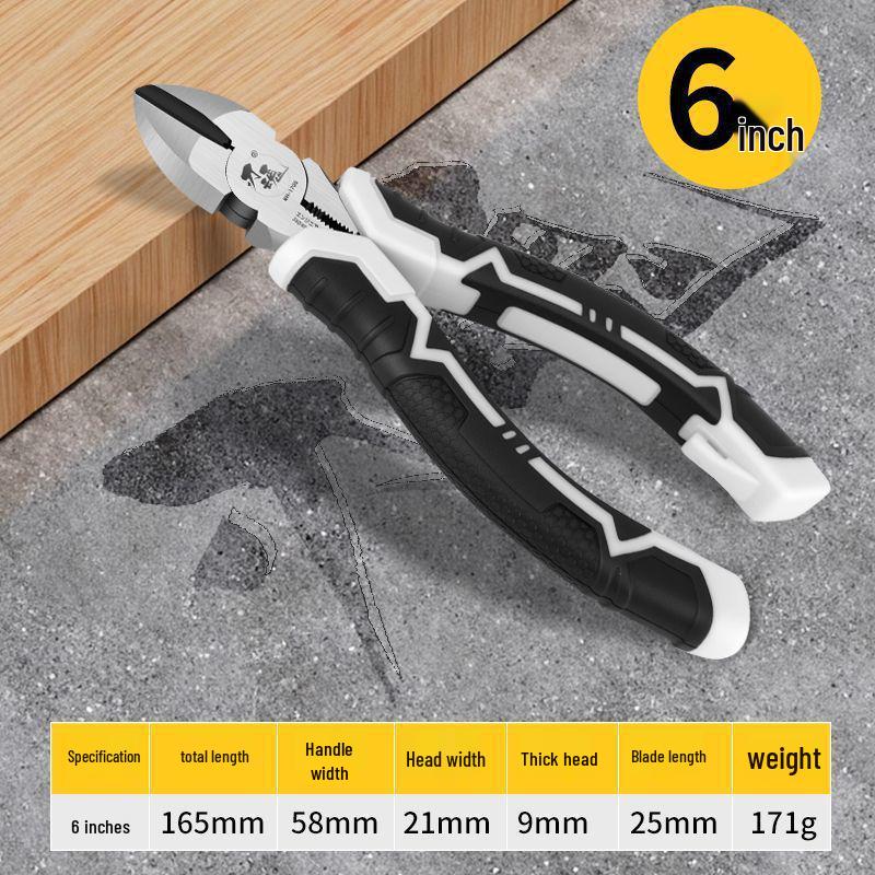 Industrial Grade Multifunctional Steel Wire Diagonal Pliers - Labor-Saving, Electrician's Universal Combination with Pointed Nose