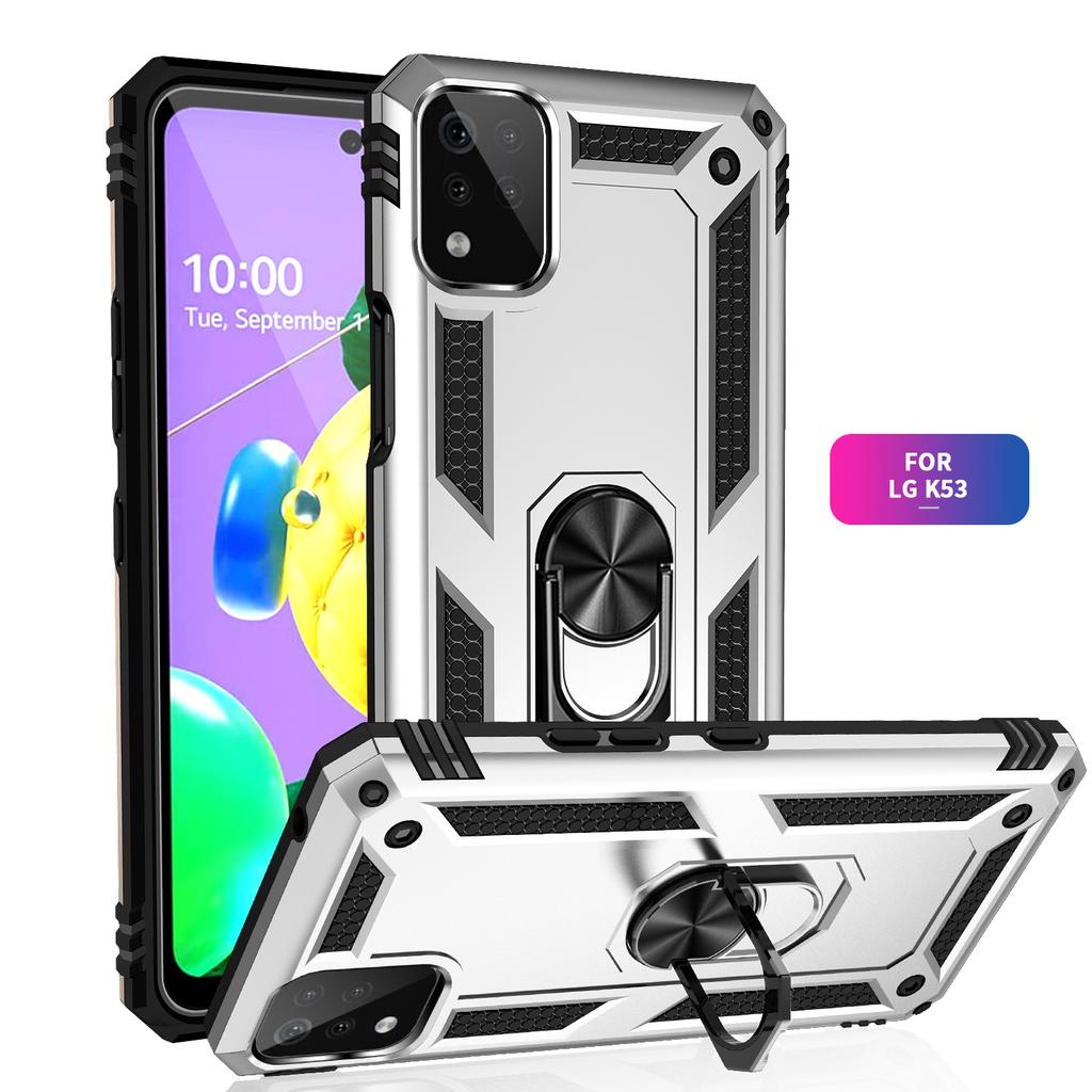 For LG K22/K32/ K22 Plus Mobile Phone Case, Anti-fall and Wear-resistant 360 Rotating Stand Magnetic Phone Case