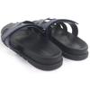 Great HERMES Sandals Shipre H logo Black blue leather mens 44 Used