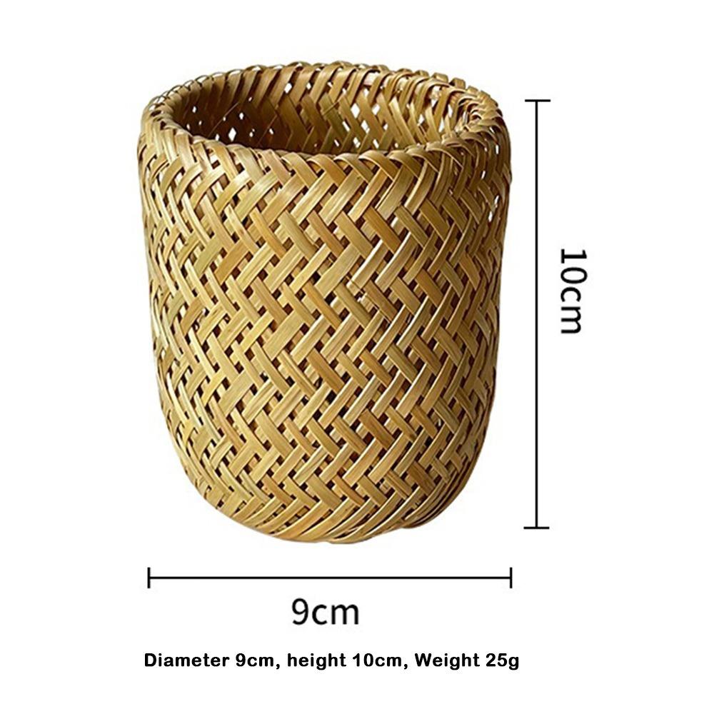 Bamboo Woven Cup Holder Rack Retro Tea Cup Storage Box Convenient Paper Cup Dispenser  Tea Ceremony