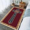 Christliches Kreuz Dekor Teppich Glaubensinspiriert Bedruckte Fußmatte für Wohnzimmer Schlafzimmer Religiöse Heimdekoration Gebetsteppich