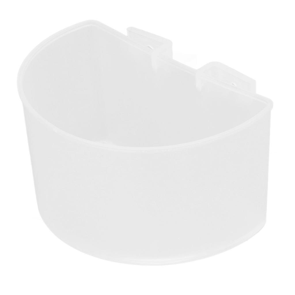 20 Bucăți Bol pentru Mâncare Păsări Plastic Papagal Apă Hrănire Cupă Colivie Hrănitor Jgheab Set Kit Alb 11x6cm /