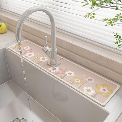 Kieselgur Saugfähige Armaturenmatte: Schimmelresistent, Waschfrei, Abwischbare Spülbeckenablaufmatte