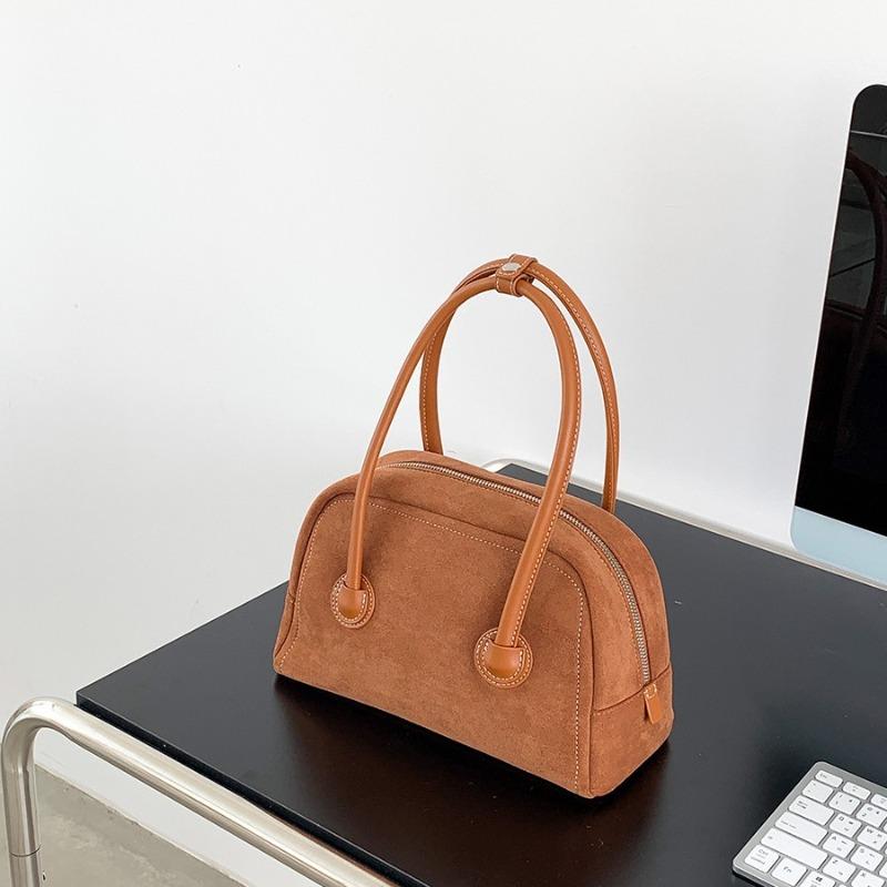 Autumn and Winter Suede Large-capacity Commuter Bag Handbag Women's High-end Sense Niche Fashion Splicing Plush Handbag