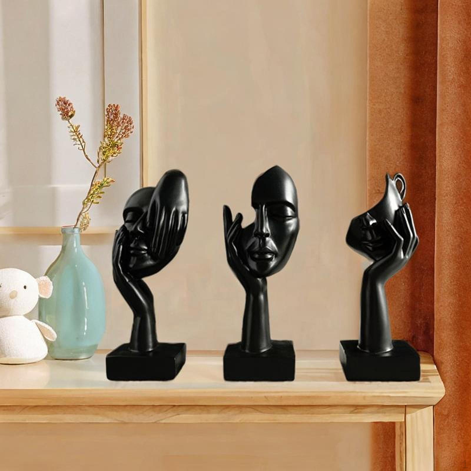 

3 шт., статуи мыслителя, абстрактное искусство, скульптуры, подарки на день рождения, эстетические настольные украшения для чёрный