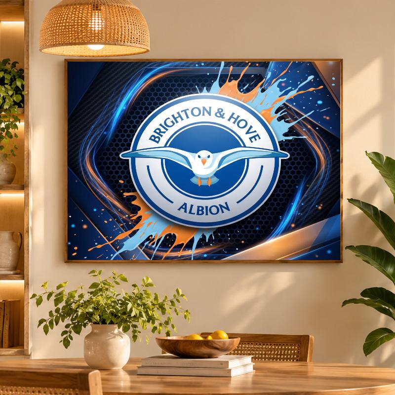 5D Diamond Painting Brighton & Hove Albion Football DIY Full Drill Diamond Art Kit Home Decoration