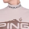 Ping Apparel Men's Short Sleeve High Neck Shirt (Brand Logo, Stretch) / Golf Undershirt / 621-4267805 040_Beige, Size 3L