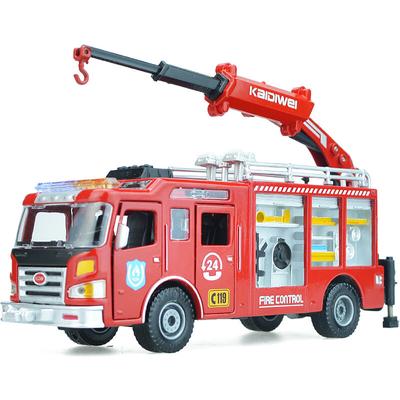 1/50 Scale Pull Back Cars Vehicles Toys, Emergency Rescue Fire Truck Model Simulation Crane Toy Car Alloy