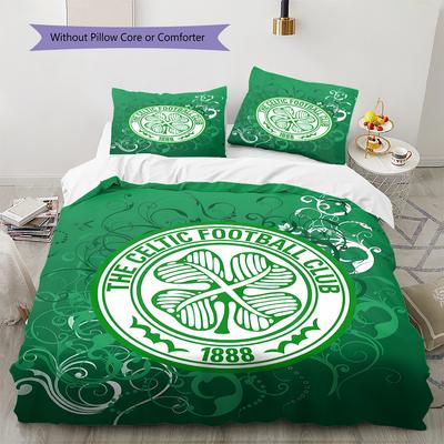 Celtic Football Club Pattern Bedding,Quilt Set Quilt Cover Pillowcase Home Birthday Gift (1 * Duvet Cover + 2 * Pillowcase, Without Core)