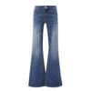 American retro low-rise micro-pull jeans women's spring new Spice Girl slim-fitting and thin versatile horn pants
