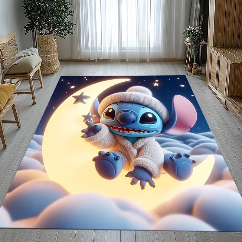 Cartoon S-Stitch Kawaii Monster Living Room Non-Slip Area Rug Soft Carpet for Bedroom Kids Playroom Sofa,Home Decor Doormat gift