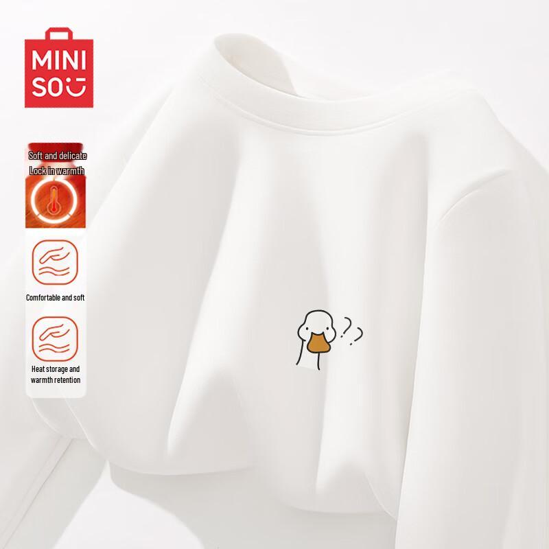 MINISO Men s Fleece-Lined Thermal Crewneck T-Shirt 2XL