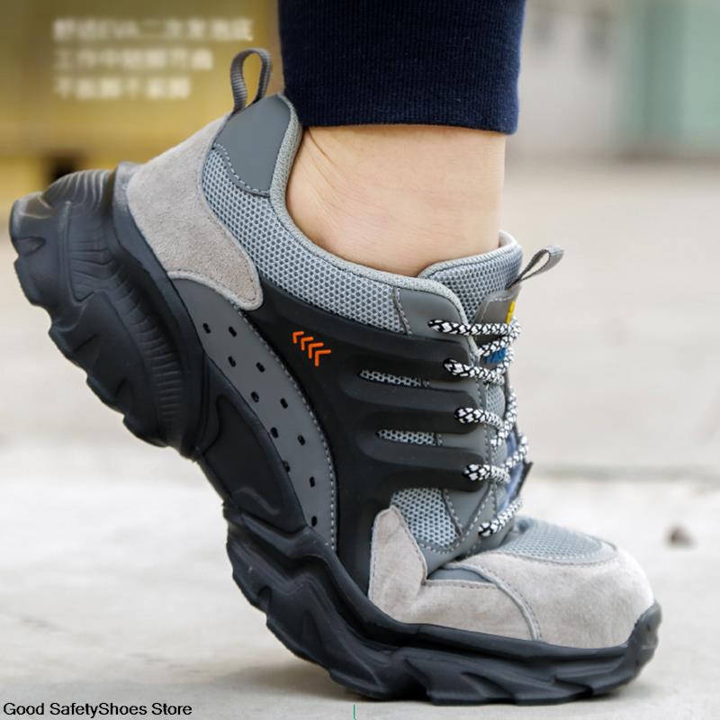 Atmungsaktive Arbeits-Sneaker-Schuhe, Stahlkappe, Arbeitssicherheitsschuhe, Herren und Damen, Schutzschuhe, pannensichere Sicherheits-Sneaker, leicht