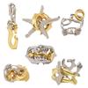 Intelligence Puzzle Zinc Alloy Disentanglement Rings - Unlock Nine Linked Rings Kongming Luban Lock Educational Toy