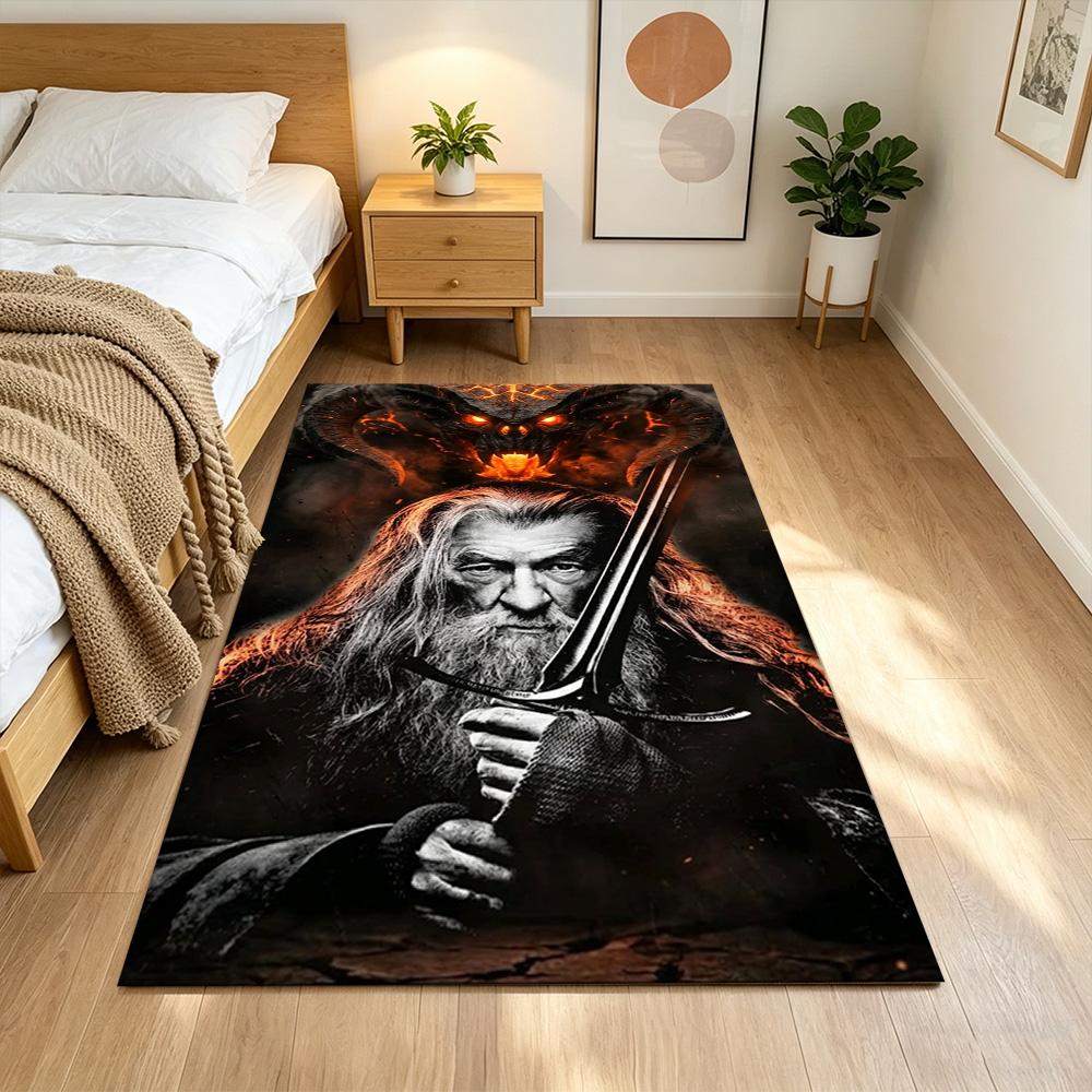 Lord Rings Area Rug Suitable for Entryway Balcony Dormitory Playrooms Anti-slip Rug Anime Office Decor Spiritual Gift