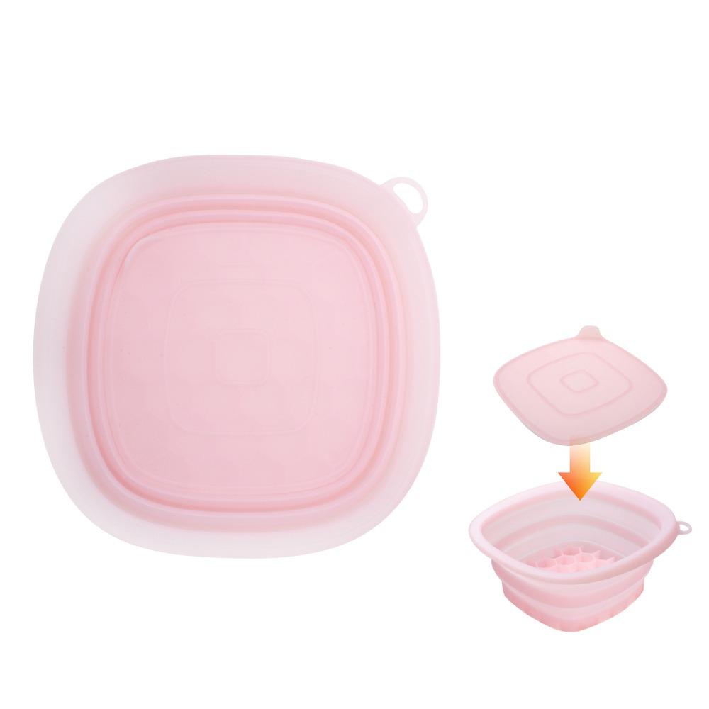 Built-in Ice Tray Portable Ice Basin Foldable Skincare Washbasin Face Dipping Bowl  for Women Girls