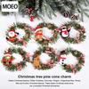 Artificial Christmas Wreath Hanging Simulation Xmas Garland Reusable Indoor Decoration Ornament Pendant Background Decor