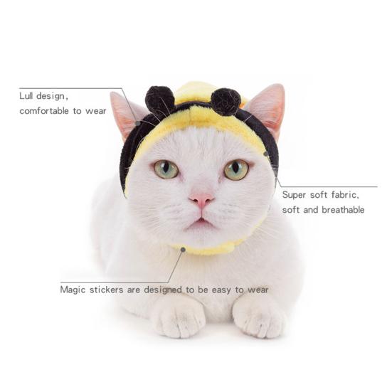 Kitten Cartoon Animal Shaped Soft Cute Cat Headgear Dog Cross Tied Wear Pet Hat