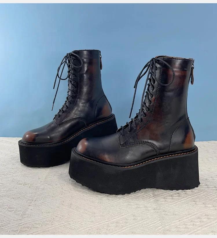 Thick-soled 8cm Women`s Heightening Short Polished