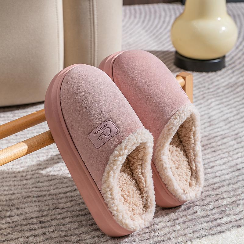 Cotton Slippers Warm In Autumn and Winter Thick Bottom Non-slip Couple Thickened Plush Warm Feet Comfortable Winter Slippers