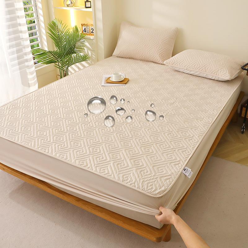 1PC Home Mattress Cover Waterproof Thickened Quilted Waterproof Bed Cover Breathable Fitted Bed Sheet  (No Pillowcase)