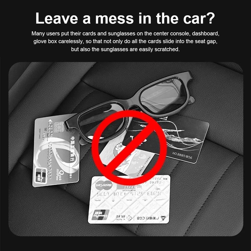 Car Sun Visor Organizer Multi-Pocket Auto Interior Accessories Pocket Organizer Car Document Storage Pouch Glasses Holder