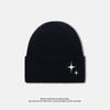 Autumn and Winter Hat Women's Rivet Star Versatile Large Head Circumference Warm Ear Protection Woolen Hat Thickened Face Small Knitted Hat