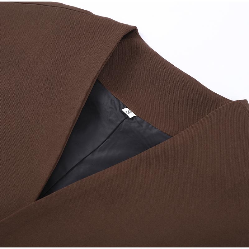 Casual 2 Piece Pants Sets Women Solid One Button Blazer Zippers High Waist Pleat Wide Trousers 2025 Spring Summer Lady Outfits