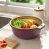Fruit Washing Colander Bowl Set, Removable Drain Basket and Outer Bowl for Rinsing Produce, Legumes and Rice at Sink