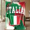 Italy Football Printed Flannel Blanket Skin Friendly Warm Decorative Throw for Indoor Couch Bed Daily Use