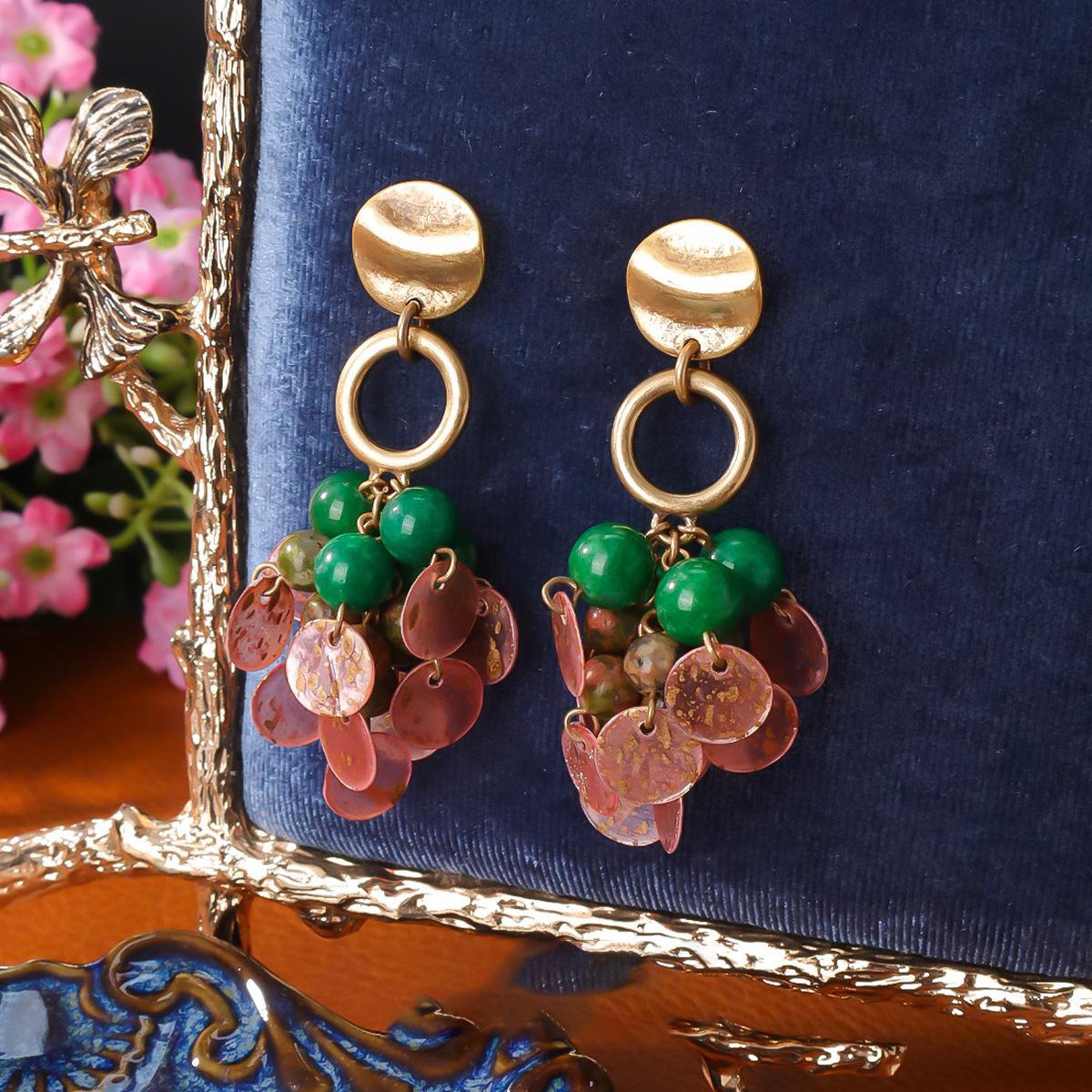 

Ожерелье-подвеска из натурального камня и ракушки, круглое, с бахромой, в стиле ретро, средневековое, цепочка для ключицы, темпераментная бижутерия класса люкс