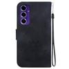 PU Leather Phone Cover for Samsung Galaxy S24 FE Phone Stand Case Imprinted Lotus Pattern Wallet Shell