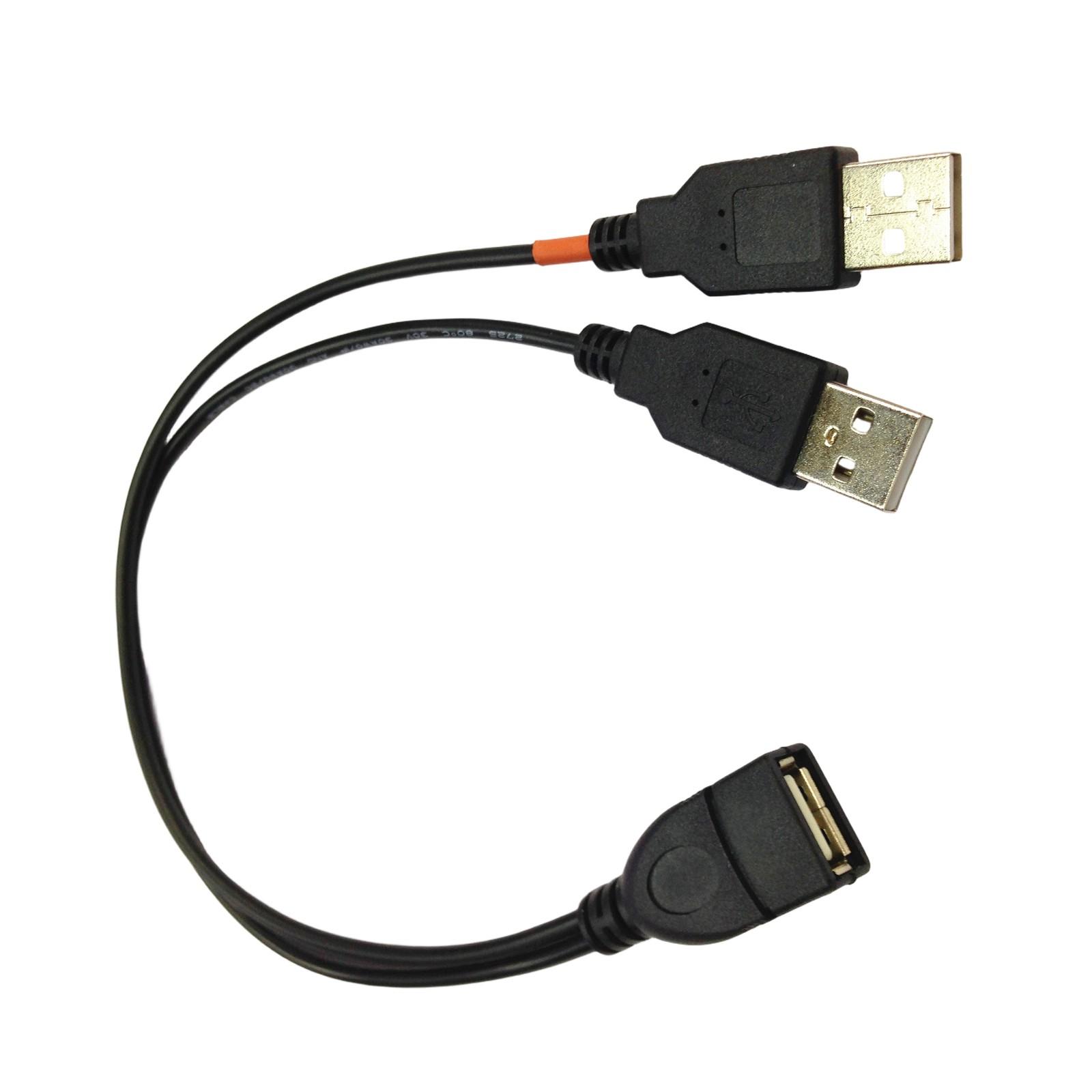 

USB A Разветвитель USB2.0 2 Штекера на Розетку Y Разветвитель USB Удлинительный Кабель для Зарядки Двух Устройств и Передачи Данных