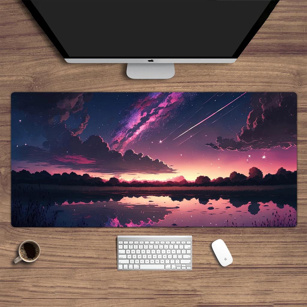 Neuheiten 900x400 Blaue Aurora bei Nacht in den westlichen Bergen Gaming-Schreibtisch-Setup Computerschreibtischmatte Schönes Gaming-Mauspad