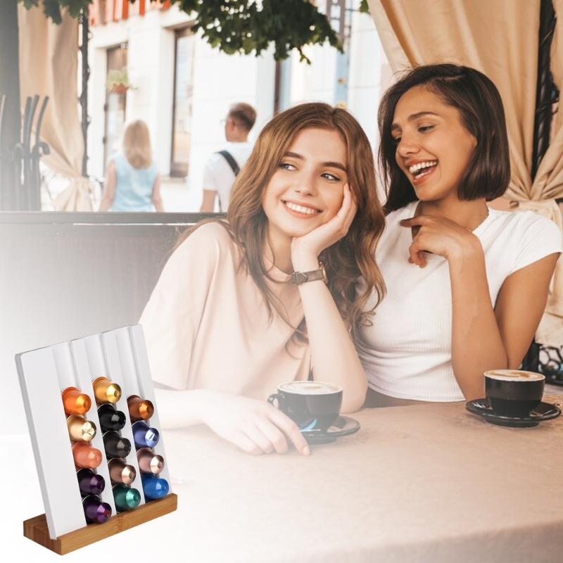 Convenient Coffee Rack Clear Coffee Pods Holder Storage Rack Coffee Pods Shelf Acrylic Texture Suitable for Kitchen