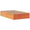 Solid Wood Bed without Mattress Wax Brown 135 x 190 cm Pine Wood