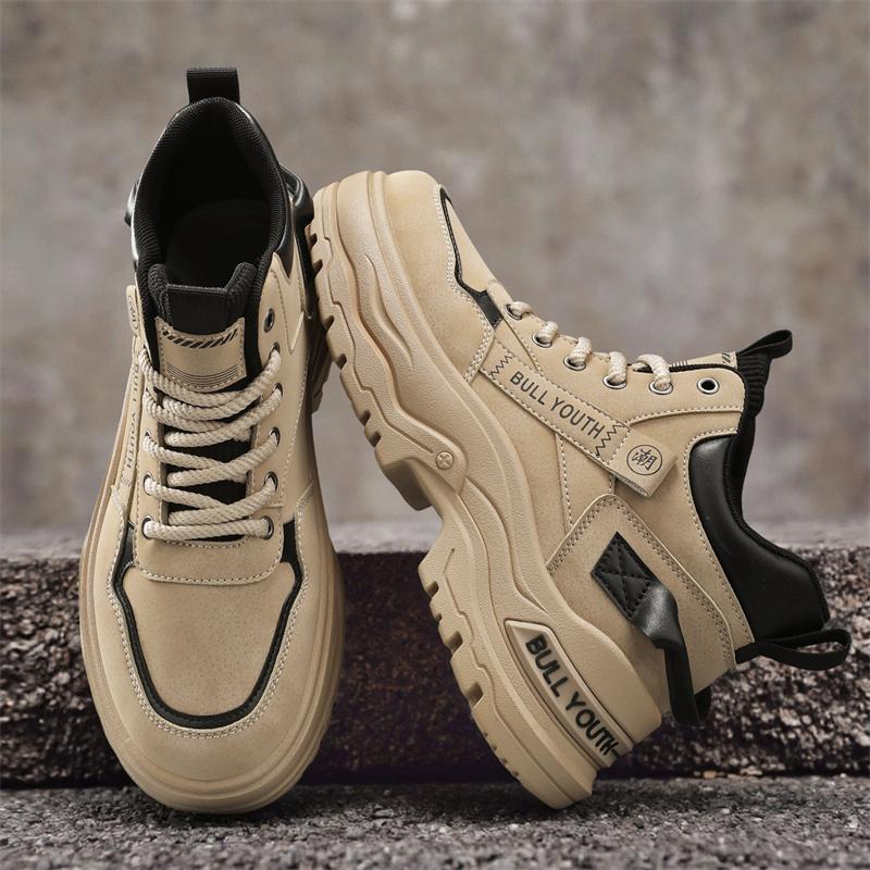 New Fashion Autumn And Winter Men's High Top Martin Boots Students Male Boys Trending Soft Sole Work Shoes Labor Protection Martin Sneakers