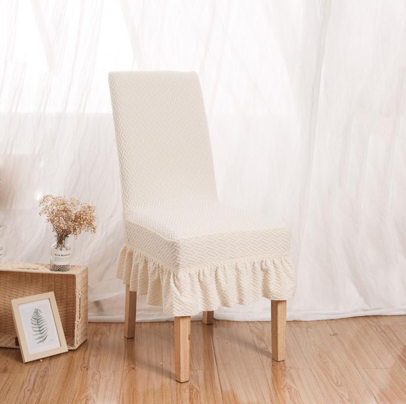 Skirt Dining Chair Cover Jacquard Elastic Soft Seat Cover Anti Stool Slipcover Suitable for Kit Pet Room Living Home Decor