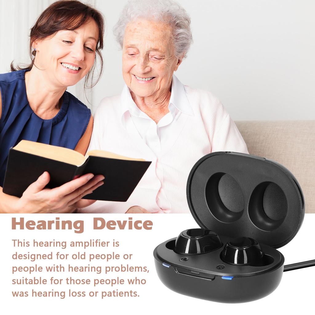 Mini wiederaufladbares Hörgerät, digitaler Lautstärkeregler, Ohrklangverstärker mit Ladestation