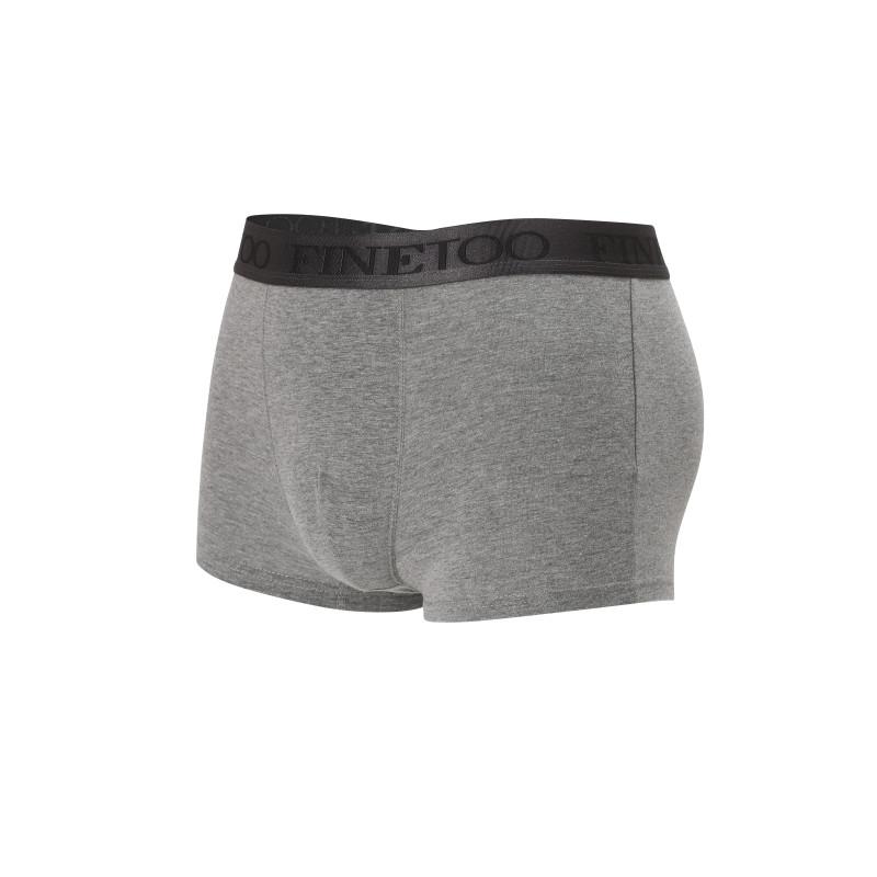 FINETOO Men Pure Cotton Boxer Brief Soft and Breathable Underwear Sweat Absorbing and Antibacterial Panties S-XXL