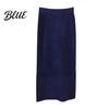 Solid Color Midi Skirt Women Knitting High Waist Back Slit Design Soft Breathable Thickened Warm Hip Wrapped