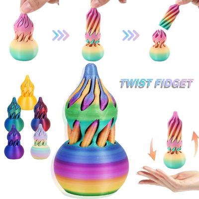 Jucărie Creativă de Decompresie cu Vârtej de Dovleac Imprimată 3D, Ornament Spiralat pentru Deget Imprimat 3D, Mini Vârtej pentru Joacă, Decorațiuni de Masă pentru Birou