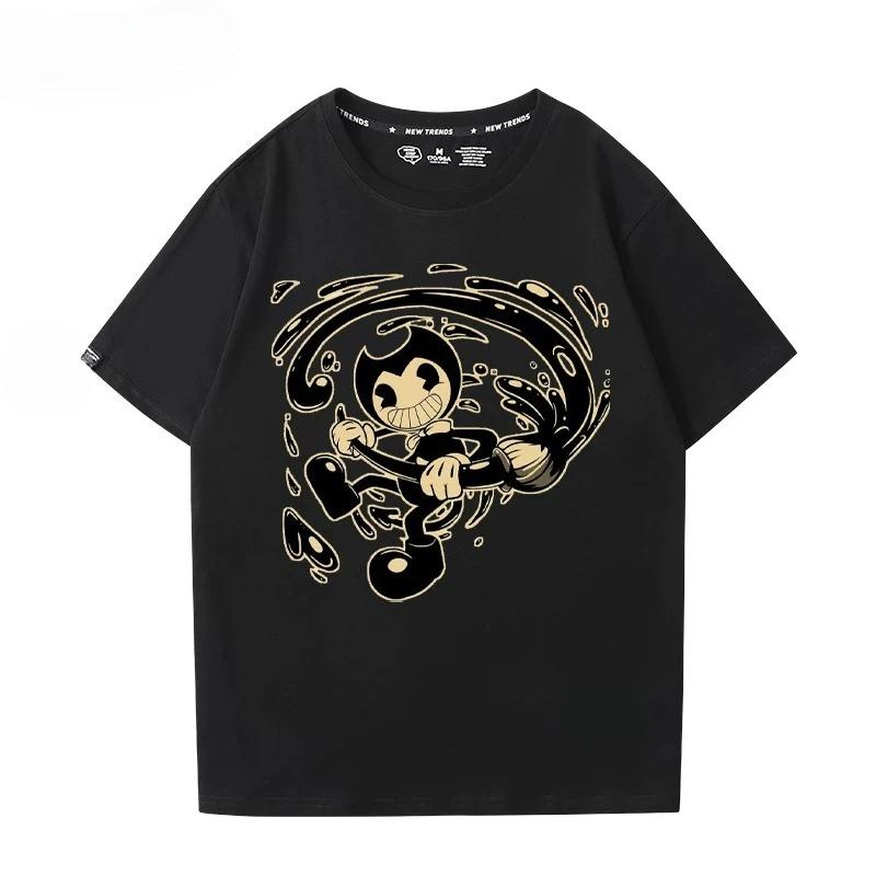 Bendy And The Ink Machine Game Tshirts Cotton Short Sleeve Oneck Female Tshirt Loose Cartoon Graphic Printing T Shirt Unisex