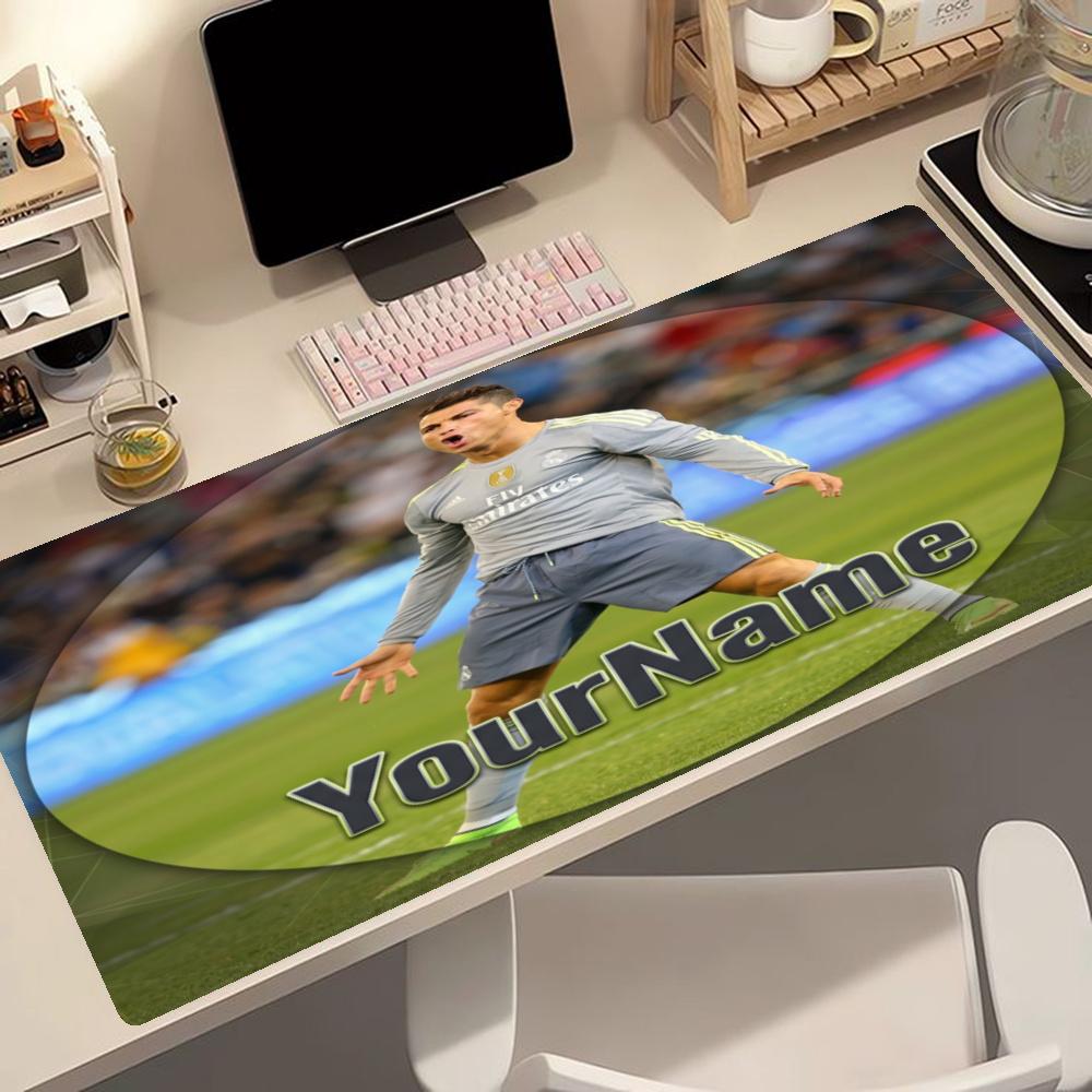 Cristiano Ronaldo Customizable Name Mouse Pad Keyboard Mat Hd Print Desk Pad Nonslip Rubber Base Perfect Gift For Gamers