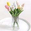 6 Pcs Artificial Tulip Flowers Real Touch Faux PU Tulip Bouquet Fake Flower Arrangement for Home Room Office Party Wedding Decoration
