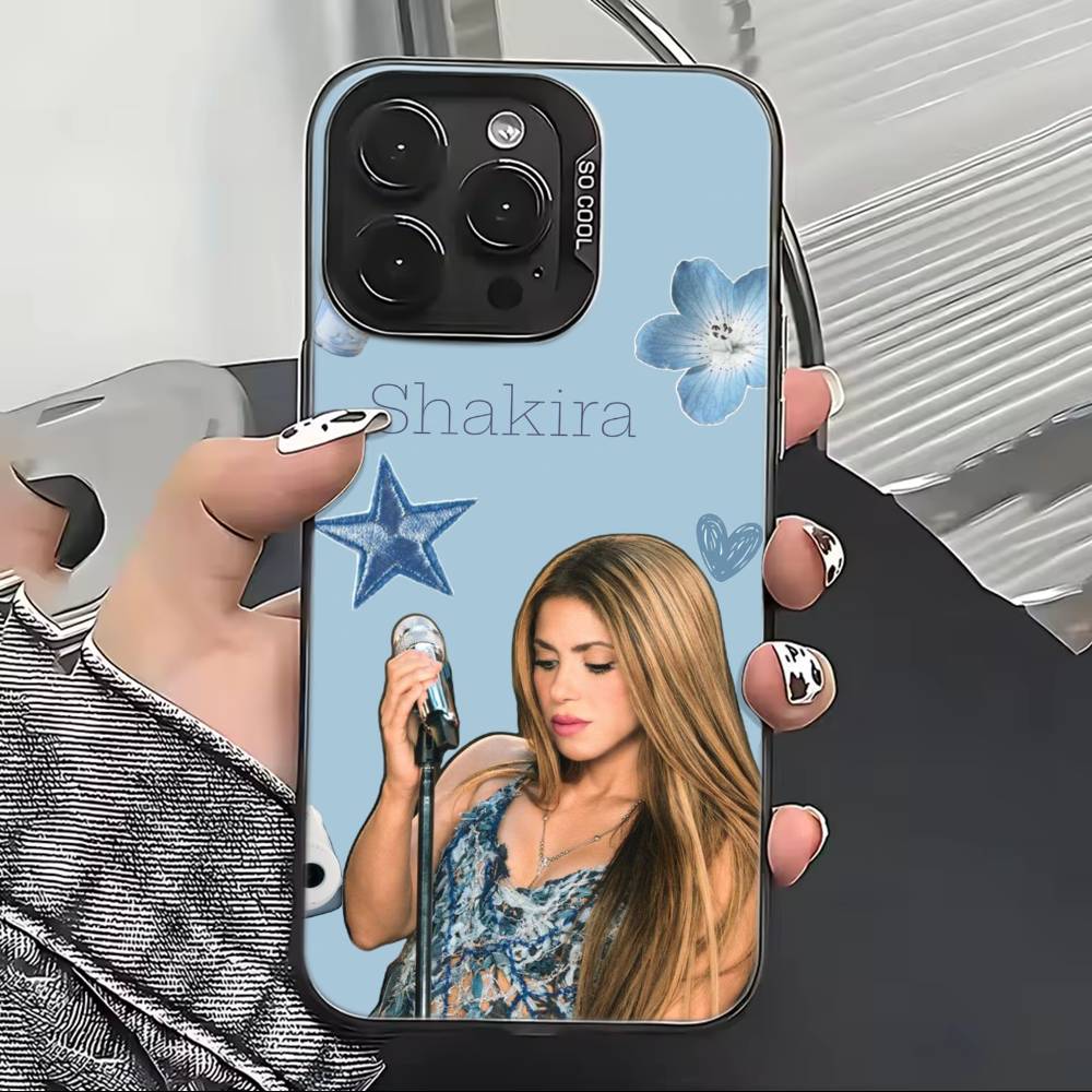 Singer S-Shakira Mode Handyhülle Für iPhone 17,16,15,14,13,12,11 Plus,Pro Max,XS,Farbige Silberbeschichtete Innenabdeckung