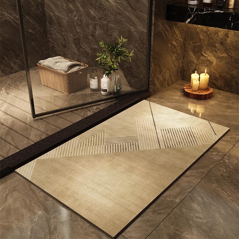 Quick-Dry, Non-Slip Diatomaceous Earth Bathroom Mat - Stylish, Absorbent, Cut-to-Fit, Stain & Wear Resistant