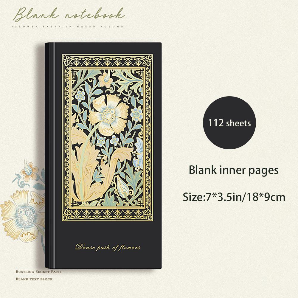 Vintage Style Hardcover Notebook with Thickened Horizontal Inner Pages, Portable and Cute Cat Notebook