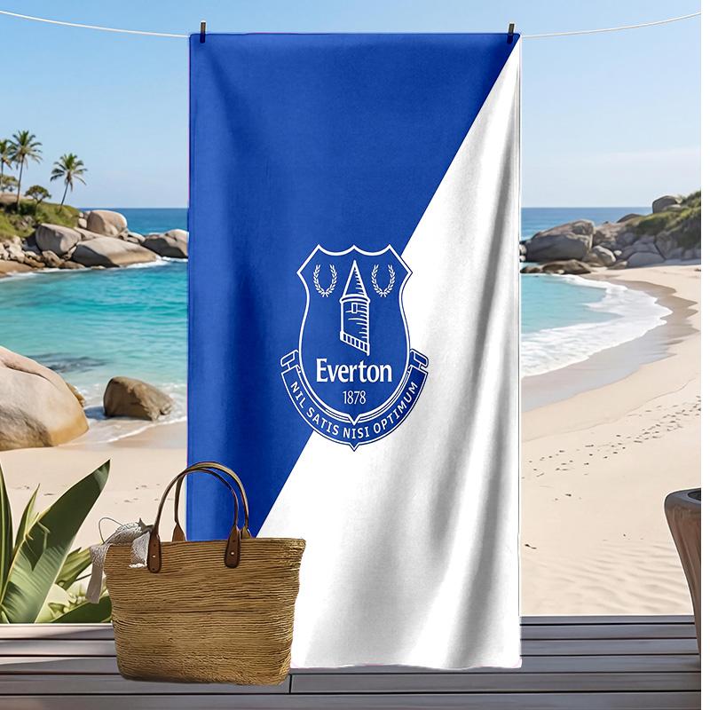 Everton Football Print Beach Towel, Large Soft Quick Dry Towel for Beach Camping Swimming
