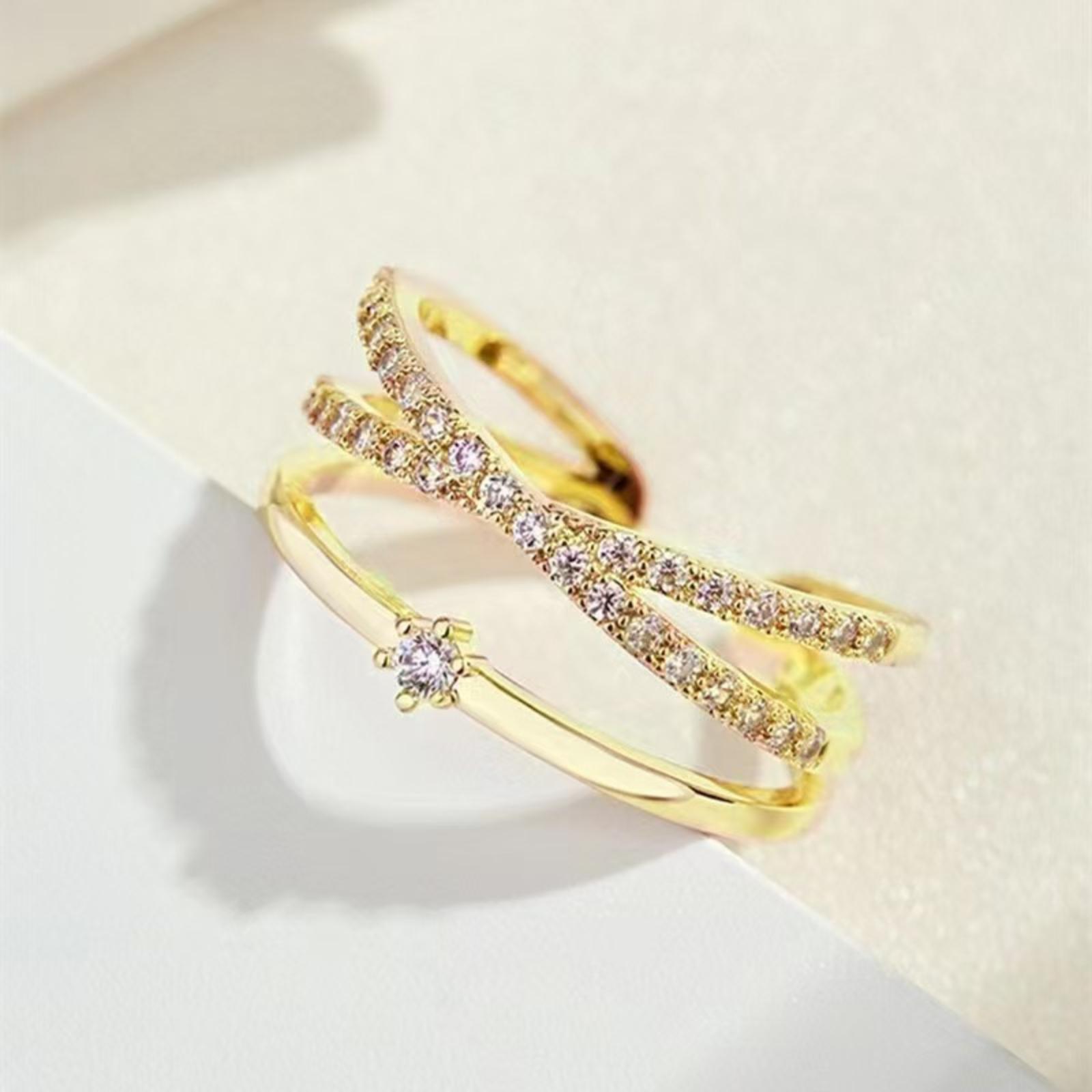 Women s Index Finger Open Cross Zircon Ring One Size